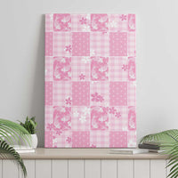 Pink Palaka Japanese Patterns Canvas Wall Art Koi Fish Asanoha Sakura Patchwork Stylized LT14 - Polynesian Pride