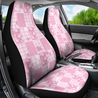 Pink Palaka Japanese Patterns Car Seat Cover Koi Fish Asanoha Sakura Patchwork Stylized - Polynesian Pride