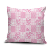 Pink Palaka Japanese Patterns Pillow Cover Koi Fish Asanoha Sakura Patchwork Stylized - Polynesian Pride