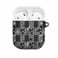 Black Palaka Japanese Patterns AirPods Case Koi Fish Asanoha Sakura Patchwork Stylized LT14 Black - Polynesian Pride
