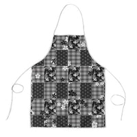Black Palaka Japanese Patterns Apron Koi Fish Asanoha Sakura Patchwork Stylized LT14 Black - Polynesian Pride