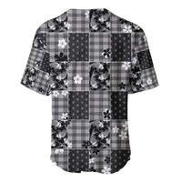 Black Palaka Japanese Patterns Baseball Jersey Koi Fish Asanoha Sakura Patchwork Stylized - Polynesian Pride