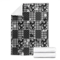 Black Palaka Japanese Patterns Blanket Koi Fish Asanoha Sakura Patchwork Stylized LT14 - Polynesian Pride