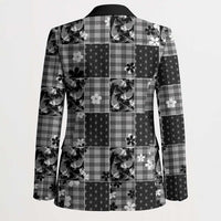 Black Palaka Japanese Patterns Blazer Koi Fish Asanoha Sakura Patchwork Stylized LT14 - Polynesian Pride