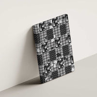 Black Palaka Japanese Patterns Canvas Wall Art Koi Fish Asanoha Sakura Patchwork Stylized LT14 - Polynesian Pride
