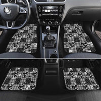 Black Palaka Japanese Patterns Car Mats Koi Fish Asanoha Sakura Patchwork Stylized LT14 Set 4pcs Black - Polynesian Pride