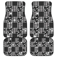 Black Palaka Japanese Patterns Car Mats Koi Fish Asanoha Sakura Patchwork Stylized LT14 - Polynesian Pride