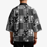 Black Palaka Japanese Patterns Kimono Koi Fish Asanoha Sakura Patchwork Stylized - Polynesian Pride