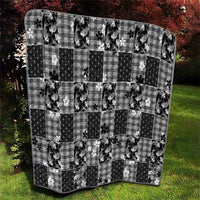 Black Palaka Japanese Patterns Quilt Koi Fish Asanoha Sakura Patchwork Stylized - Polynesian Pride