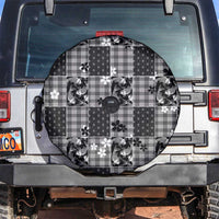 Black Palaka Japanese Patterns Spare Tire Cover Koi Fish Asanoha Sakura Patchwork Stylized - Polynesian Pride