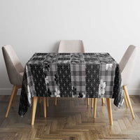 Black Palaka Japanese Patterns Tablecloth Koi Fish Asanoha Sakura Patchwork Stylized - Polynesian Pride