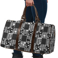 Black Palaka Japanese Patterns Travel Bag Koi Fish Asanoha Sakura Patchwork Stylized - Polynesian Pride