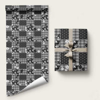 Black Palaka Japanese Patterns Wrapping Paper Koi Fish Asanoha Sakura Patchwork Stylized LT14 58" × 23" Black - Polynesian Pride