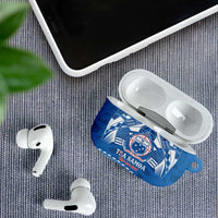 Toa Samoa Rugby Custom AirPods Case Uso aso uma Samoan Pattern Blue LT14 - Polynesian Pride