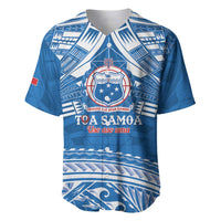 Toa Samoa Rugby Custom Baseball Jersey Uso aso uma Samoan Pattern Blue - Polynesian Pride