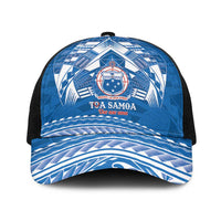 Toa Samoa Rugby Baseball Net Cap Uso aso uma Samoan Pattern Blue - Polynesian Pride