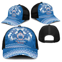 Toa Samoa Rugby Baseball Net Cap Uso aso uma Samoan Pattern Blue LT14 - Polynesian Pride
