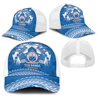 Toa Samoa Rugby Baseball Net Cap Uso aso uma Samoan Pattern Blue LT14 - Polynesian Pride