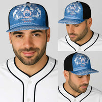 Toa Samoa Rugby Baseball Net Cap Uso aso uma Samoan Pattern Blue - Polynesian Pride