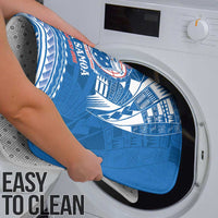 Toa Samoa Rugby Custom Bathroom Set Uso aso uma Samoan Pattern Blue - Polynesian Pride