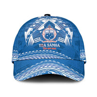 Toa Samoa Rugby Classic Cap Uso aso uma Samoan Pattern Blue LT14 Universal Fit Blue - Polynesian Pride