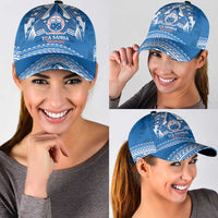 Toa Samoa Rugby Classic Cap Uso aso uma Samoan Pattern Blue LT14 - Polynesian Pride