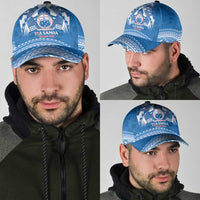 Toa Samoa Rugby Classic Cap Uso aso uma Samoan Pattern Blue LT14 - Polynesian Pride