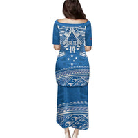 Toa Samoa Rugby Custom Family Matching Puletasi and Hawaiian Shirt Uso aso uma Samoan Pattern Blue - Polynesian Pride