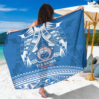 Toa Samoa Rugby Custom Sarong Uso aso uma Samoan Pattern Blue - Polynesian Pride
