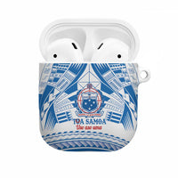 Toa Samoa Rugby Custom AirPods Case Uso aso uma Samoan Pattern White LT14 White - Polynesian Pride