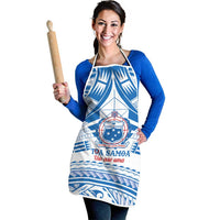 Toa Samoa Rugby Custom Apron Uso aso uma Samoan Pattern White - Polynesian Pride