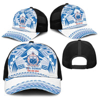 Toa Samoa Rugby Baseball Net Cap Uso aso uma Samoan Pattern White LT14 - Polynesian Pride