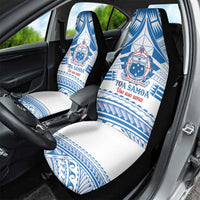 Toa Samoa Rugby Custom Car Seat Cover Uso aso uma Samoan Pattern White - Polynesian Pride