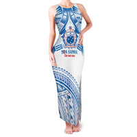 Toa Samoa Rugby Custom Family Matching Tank Maxi Dress and Hawaiian Shirt Uso aso uma Samoan Pattern White - Polynesian Pride