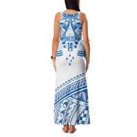 Toa Samoa Rugby Custom Family Matching Tank Maxi Dress and Hawaiian Shirt Uso aso uma Samoan Pattern White - Polynesian Pride