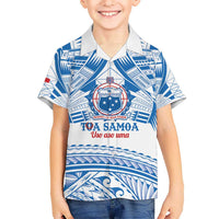 Toa Samoa Rugby Custom Hawaiian Shirt Uso aso uma Samoan Pattern White - Polynesian Pride