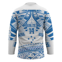 Toa Samoa Rugby Custom Hockey Jersey Uso aso uma Samoan Pattern White LT14 - Polynesian Pride