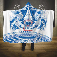 Toa Samoa Rugby Custom Hooded Blanket Uso aso uma Samoan Pattern White - Polynesian Pride