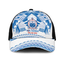 Toa Samoa Rugby Mesh Trucker Cap Uso aso uma Samoan Pattern White LT14 One Size Black White - Polynesian Pride