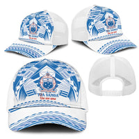 Toa Samoa Rugby Mesh Trucker Cap Uso aso uma Samoan Pattern White LT14 - Polynesian Pride