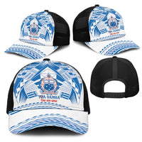 Toa Samoa Rugby Mesh Trucker Cap Uso aso uma Samoan Pattern White LT14 - Polynesian Pride