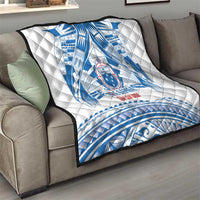 Toa Samoa Rugby Custom Quilt Uso aso uma Samoan Pattern White - Polynesian Pride