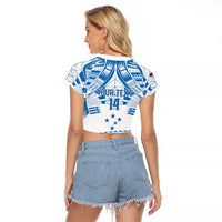 Toa Samoa Rugby Custom Raglan Cropped T Shirt Uso aso uma Samoan Pattern White - Polynesian Pride