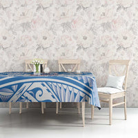 Toa Samoa Rugby Custom Tablecloth Uso aso uma Samoan Pattern White - Polynesian Pride