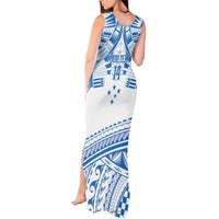 Toa Samoa Rugby Custom Tank Maxi Dress Uso aso uma Samoan Pattern White - Polynesian Pride