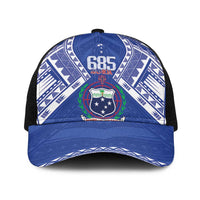 Samoa 685 Baseball Net Cap Samoan Pride Coat Of Arms LT14 One Size Black Blue - Polynesian Pride