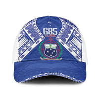 Samoa 685 Baseball Net Cap Samoan Pride Coat Of Arms LT14 One Size White Blue - Polynesian Pride