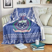 Samoa 685 Blanket Samoan Pride Coat Of Arms LT14 Blue - Polynesian Pride