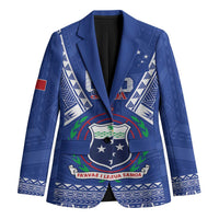 Personalised Samoa 685 Blazer Samoan Pride Coat Of Arms LT14 Unisex Blue - Polynesian Pride