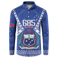 Personalised Samoa 685 Button Sweatshirt Samoan Pride Coat Of Arms - Polynesian Pride